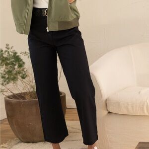 ABLE Black Francis Wide Leg Crop Pants